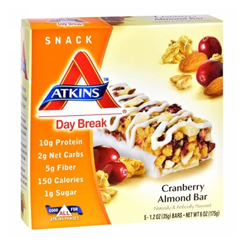 Atkins, Day Break Bar Cranberry Almond, 5 Pack