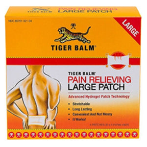 Tiger Balm, Tiger Balm Patch, 8x4 inch Large Size, 4 patches