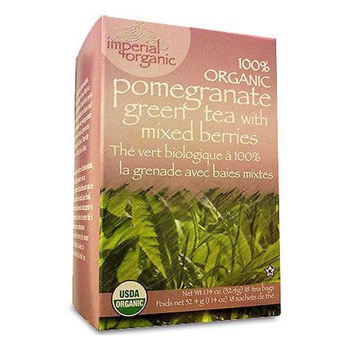 Uncle Lees Teas, Imperial Organic Green Tea, Pomegranate 18 CT