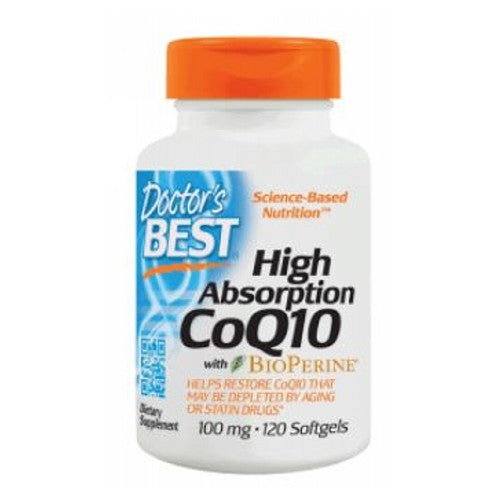 Doctors Best, High Absorption CoQ10 with Bioperine, 100 mg, 120 Softgels