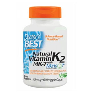 Doctors Best, Natural Vitamin K2 Featuring MenaQ7, 45 mcg, 60 VCaps