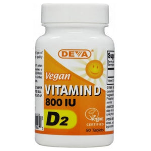 Deva Vegan Vitamins, Vegan Vitamin D, 800 IU, 90 Tabs