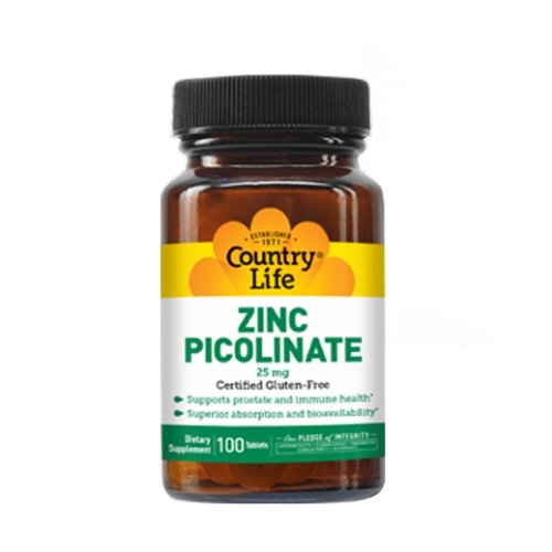 Country Life, Zinc Picolinate, 25 mg, 100 Tabs