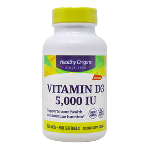 Healthy Origins, Vitamin D3, 5000 IU, 360 Softgels