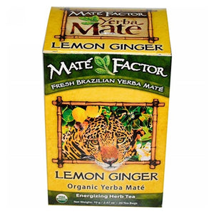 The Mate Factor, Organic Yerba Mate Tea, Lemon Ginger, 20 Bag
