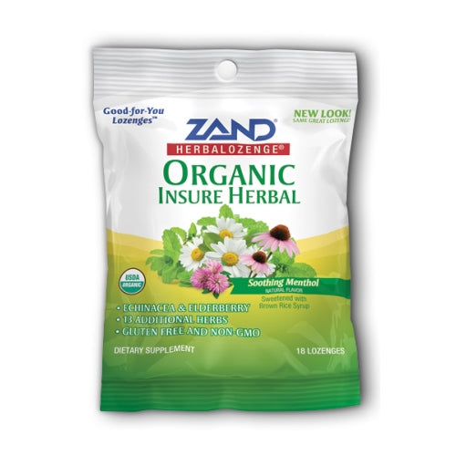 Zand, Organic Insure Herbal Lozenge, 18 pc