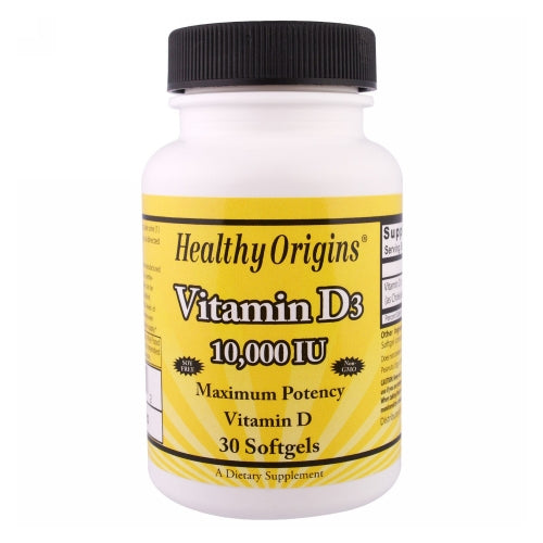 Healthy Origins, Vitamin D3, 10000 IU, 30 Softgels