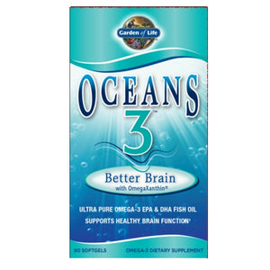 Garden of Life, Oceans 3, Better Brain 90 Softgels