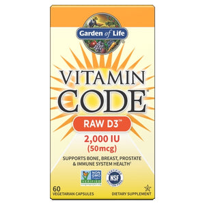 Garden of Life, Vitamin Code, RAW D3 60 Caps