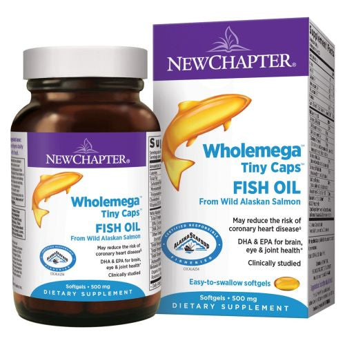 New Chapter, Wholemega, 500 mg, 90 Tiny Caps