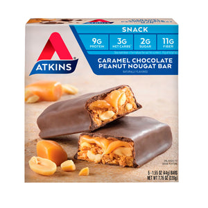 Atkins, Advantage Bar, Caramel Chocolate Peanut Nougat 5 Pkts