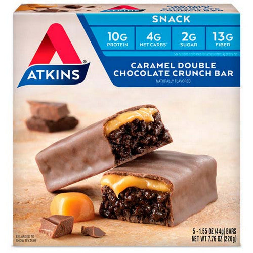 Atkins, Advantage Bar, Caramel Double Chocolate Crunch 5 Pkts