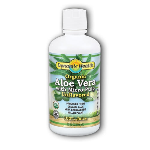 Dynamic Health Laboratories, Organic Aloe Vera Juice, Micro Pulp Unflavored 32 oz