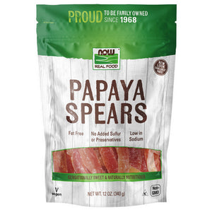 Now Foods, Papaya Spears Low Sugar, 12 oz