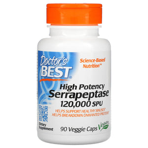 Doctors Best, High Potency Serrapeptase, 90 Veggie Caps