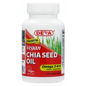 Deva Vegan Vitamins, Vegan Chia Seed Oil, 90 vcaps