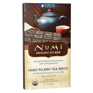 Numi Tea, Aged Pu-erh Tea Brick, Organic Pu-erh Tea, 2.2 oz