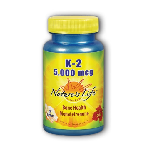 Nature's Life, K-2 Menatetrenone, 5000 mcg, 60 tabs