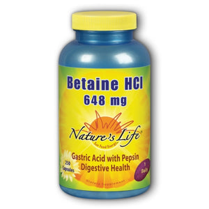 Nature's Life, Betaine HCl, 648 mg, 250 caps