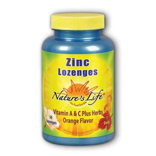 Nature's Life, Zinc Lozenges, 12.5 mg, Orange Mint 50 lozenges