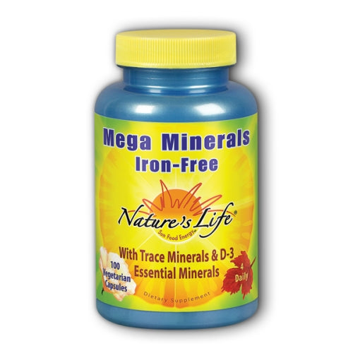 Nature's Life, Mega Minerals, Iron Free 100 vcaps