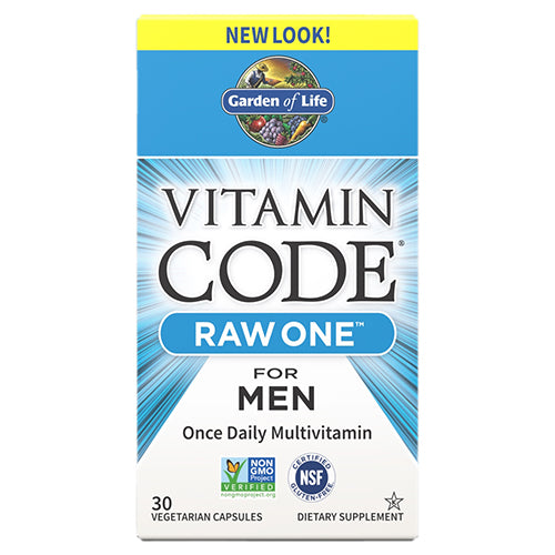 Garden of Life, Vitamin Code Raw One for Men Multivitamin Capsules, Raw One for Men, 30 Count