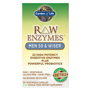 Garden of Life, RAW Enzymes Men, 50 & Wiser 90 caps
