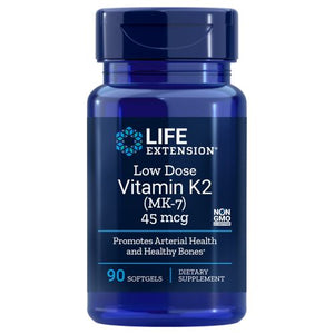 Life Extension, Low Dose Vitamin K2 Menaquinone - 7 (Mk-7), 45 mcg, 90 Softgels
