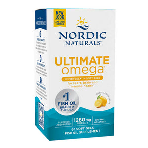 Nordic Naturals, Ultimate Omega, 1000 mg, Fish Gelatin 60 ct