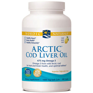 Nordic Naturals, Arctic Cod Liver Oil, 1000 mg, Lemon 180 softgels