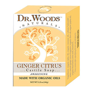 Dr.Woods Products, Castile Bar Soap, Ginger Citrus, 5.25 Oz