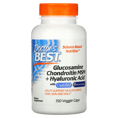 Doctors Best, Glucosamine Chondroitin MSM + Hyaluronic Acid, 150 Veggie Caps