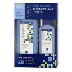 Andalou Naturals, Argan Stem Cell Age Defying Thinning Hair System, 3 CT