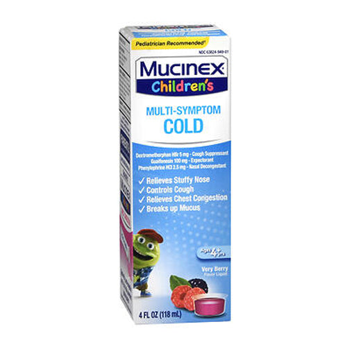 Mucinex, Mucinex Childrens Multi-Symptom Cold Liquid, Very Berry 4 oz