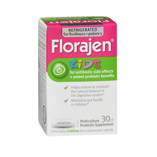 Florajen, Florajen 4 Kids Probiotic Dietary Supplement Capsules, 30 caps
