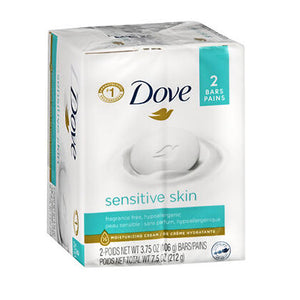 Dove, Dove Sensitive Skin Bath Bars, Unscented 2/4.25 oz