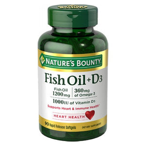 Nature's Bounty, Nature's Bounty Omega 3 Plus D3 Fish Oil, 90 caps