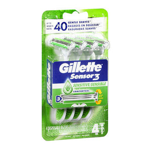 Gillette, Gillette Sensor 3 Disposable Razors For Men, 4 each