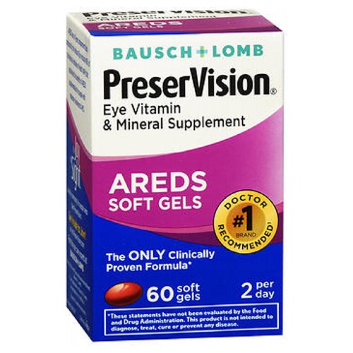 Bausch And Lomb, Bausch And Lomb Preservision Eye Vitamin And Mineral Supplements With Areds, 60 sgels