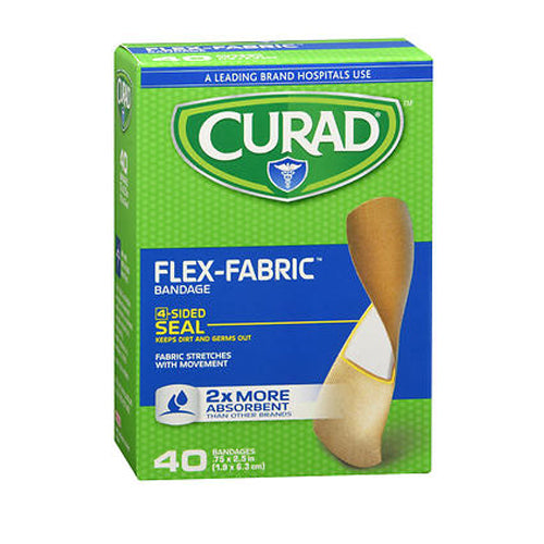 Curad, Curad Flexi Fabric 3/4X2.5 Bandage, 40 ouchless of size: 3 X 4 inch,