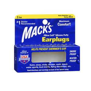 Mack's, Mack's Pillow Soft Silicone Putty Earplugs, 2 Pair