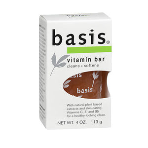 Basis, Basis Vitamin Bar Soap Cleans Plus Softens, 4 oz