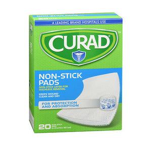 Curad, Curad Non-Stick Pads Ouchless, Model No : 27000, 3 Inches X 4 Inches Sterile Pads, 20 Each