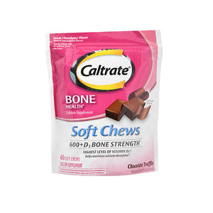 Caltrate, Caltrate Calcium And Vitamin D Supplement 600+D, Chocolate Truffle 60 softchews