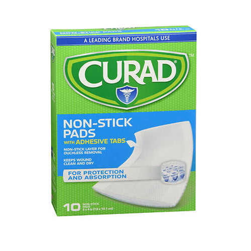 Medline, Curad Non Stick Pads With Adhesive Tabs, ouchless of size: 3 X 4 inch, 10 Each