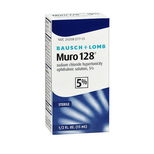 Bausch And Lomb, Bausch And Lomb Muro 128 5% Ophthalmic Eye Solution, 0.5 oz