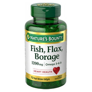 Nature's Bounty, Natures Bounty Fish Flax Borage, 1200 mg, 72 Count