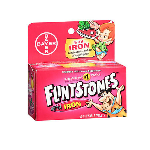 Flintstones, Flintstones Childrens Multivitamin Supplement With Iron Chewable Tablets, 60 each