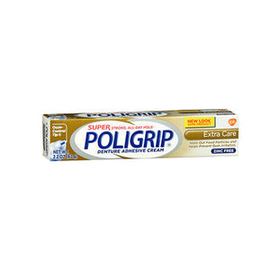 Super Poligrip, Super Poligrip Denture Adhesive Cream, Extra Care 2.2 oz