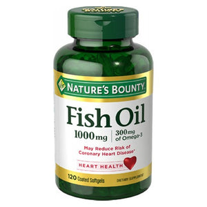 Nature's Bounty, Nature's Bounty Omega-3 Fish Oil Odorless, 1000 mg, 120 Coated Softgels